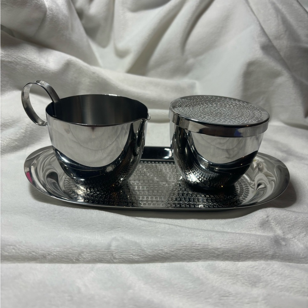 Vintage WMF Cromargan Stainless Steel Cream and Sugar Set